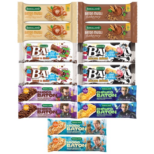 Cereálna raňajková tyčinka Bakalland Ba pre deti! Blot 7x2 ks, mix chutí