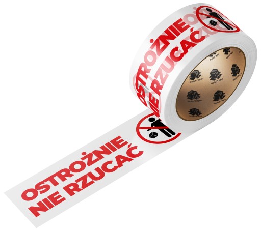 Lepiaca páska, opatrne nehádzať, biela 48/66y 60m na balenie