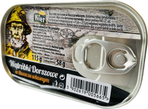 TRESKA RYBIA PEČEŇ VO VLASTNOM TUKU 115 G SRDCE