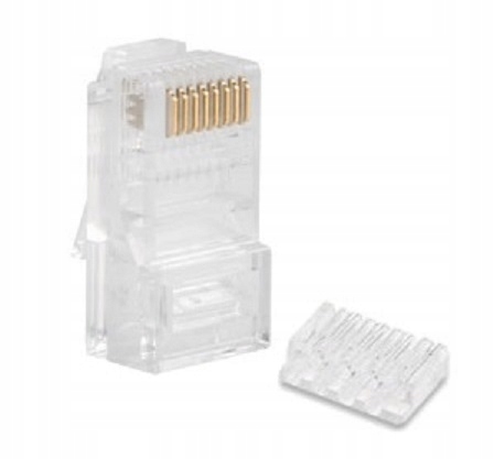 RJ45 8P8C kat.6 UTP zástrčka s vedením drôtu, 10 ks