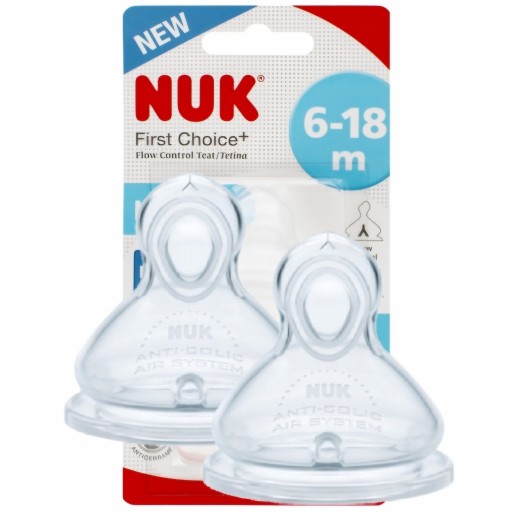 Nuk cumlík pre KASZKA Flow Control 6-18m First Choice+ 2 kusy