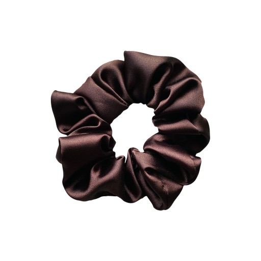 Saténová scrunchie kravata do vlasov Tmavá čokoláda