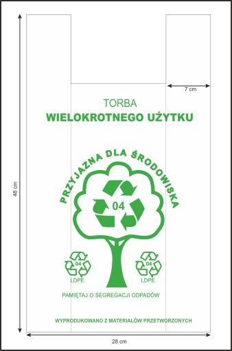 SILNÉ HRUBÉ NÁKUPNÉ TAŠKY LDPE 50 KS