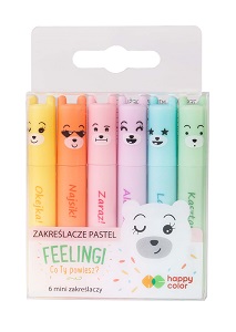 Happy Color Feelingi Mini pastelový zvýrazňovač 6 farieb