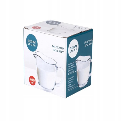 Elegantná súprava 200 ml sklenenej cukorničky a 200 ml kanvičky na mlieko od Altom Design
