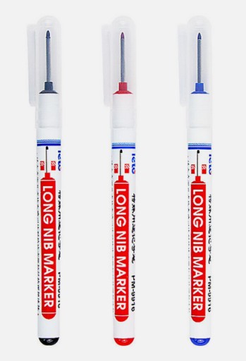 Čierne permanentné značkovacie pero s dlhým 20 mm hrotom
