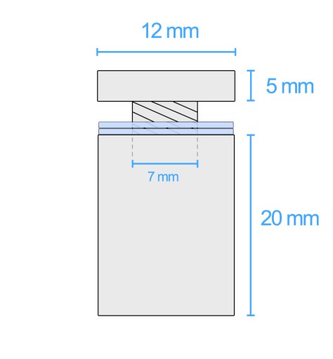 4x MONTÁŽNE DIŠTANKY 12x25 INOX VZDIALENOSŤ KOLÍKOV