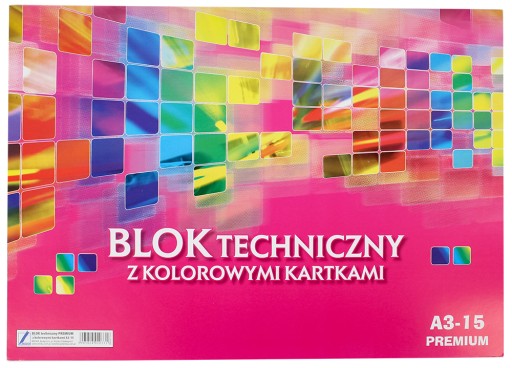 A3 TECHNICKÝ BLOK S FAREBNÝMI PRÉMIOVÝMI KARTAMI