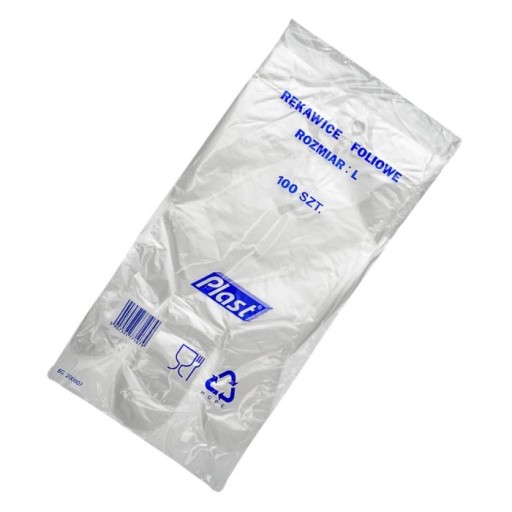 HDPE FOOD fóliové rukavice s vešiakom, balenie 100 ks PLAST