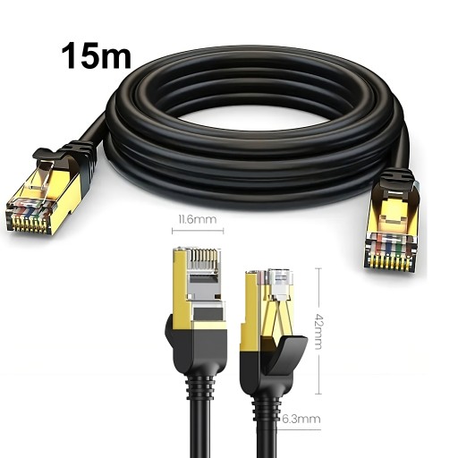 LAN ETHERNET RJ45 CAT6A 6A UTP LAN KÁBEL 15M