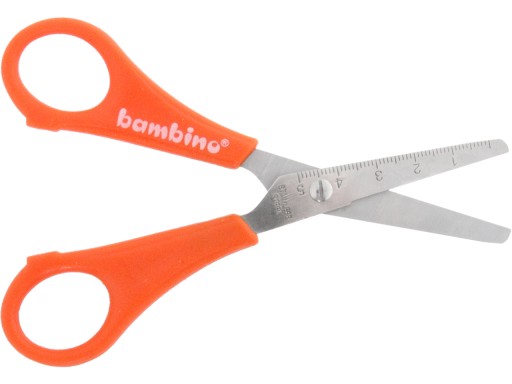 Školské nožnice BAMBINO Zaoblené s delením, MIX FARIEB