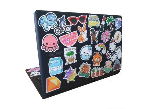 NÁLEPKY MIX ČERVENÉ NÁLEPKY NA LAPTOP 50 ks