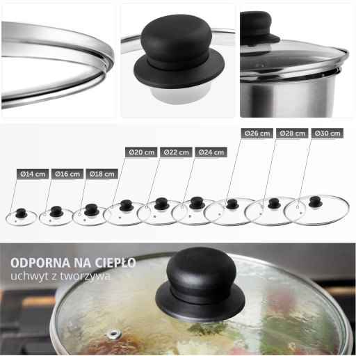 TEPLOTOLNÁ SKLENENÁ KRVÍČKA NA HRNEC 22CM