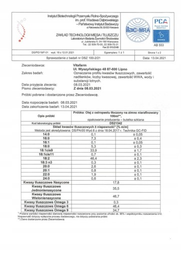 OLEJ LISOVANÝ ZA STUDENA 100 ml
