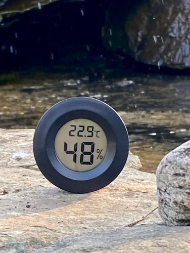 Teplomer + vlhkomer LCD -50~110°C okrúhly čierny
