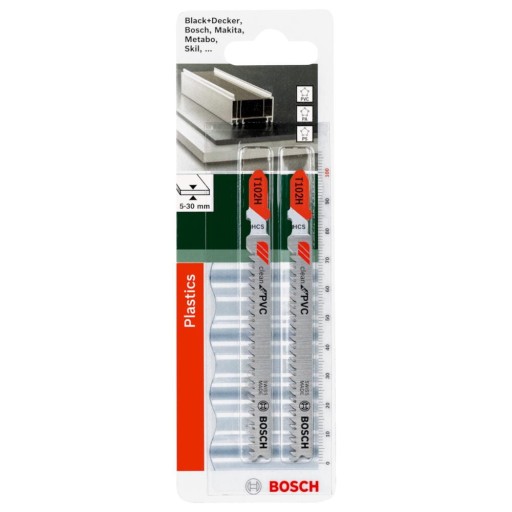 List do priamočiarej píly na plast, polykarbonát Bosch PVC T 102 H 2 ks