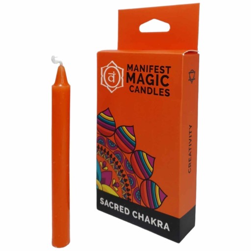 Oranžová rituálna sviečka PASSION, PROSPERITY 1 ks