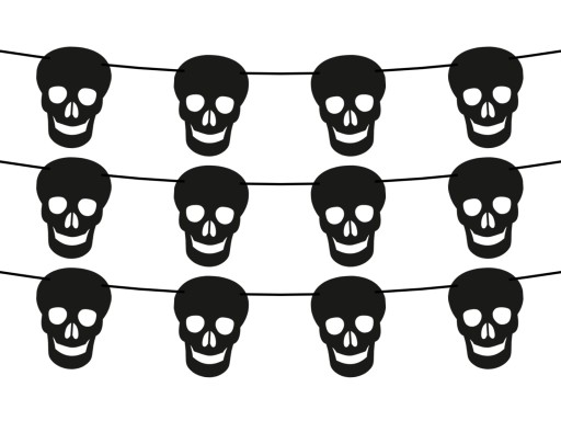Lebka girlanda halloweenska dekorácia 500cm 12ks