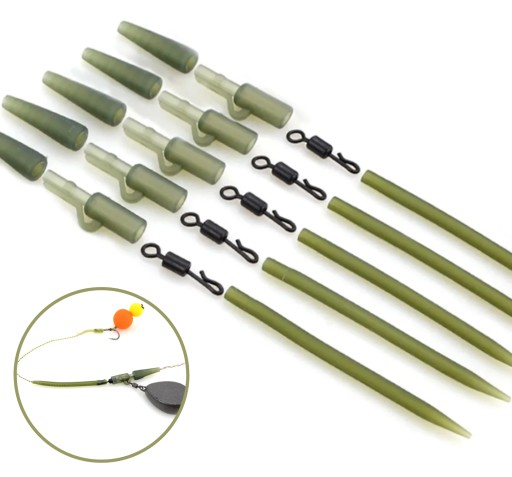 Bezpečný otočný klip na kapry x5 Green Set Quick Connect AV
