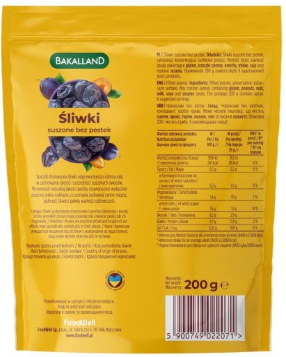 Sušené slivky celé bez cukru a semienok 200 g x2