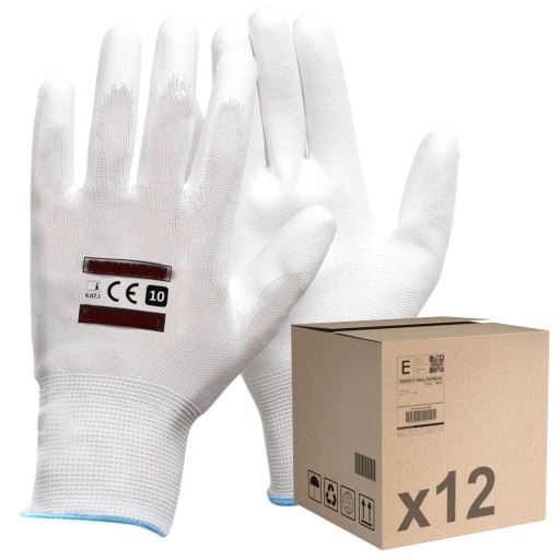 12 párov pracovných rukavíc GLOVES COATED veľkosti 8