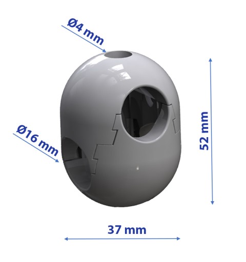 SUN - ZÁPADKOVÁ KRÍŽOVÁ SPOJKA PRE LANÁ 16mm ŠEDÁ 1 ks