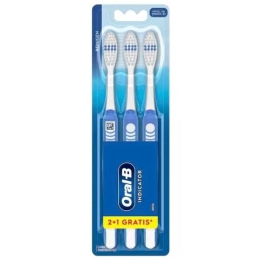 Zubné kefky Oral-B 1-2-3 indikátor 3 kusy | Stredná tvrdosť
