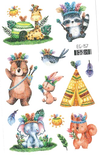 Umývateľné tetovanie pre deti GLITTER ANIMALS EG157