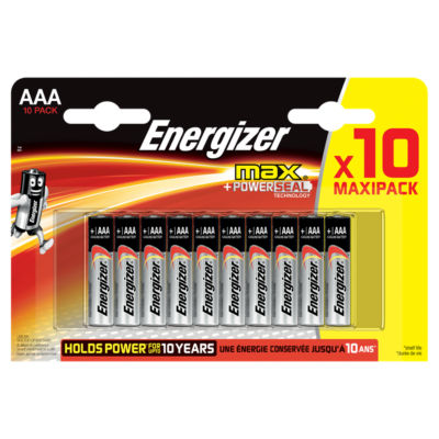 10x Energizer MAX AAA alkalická batéria RL03 E92 tenké prsty