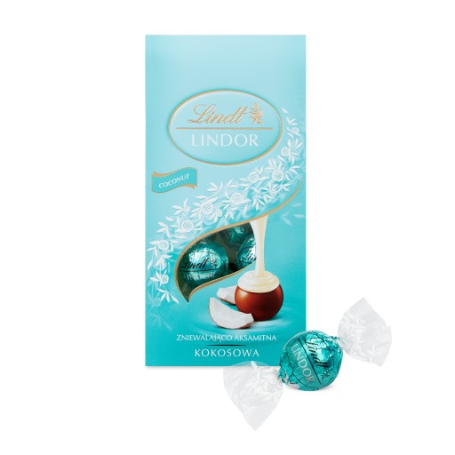 Lindt LINDOR Pralinky kokosové čokolády mliečna čokoláda kokos 100g