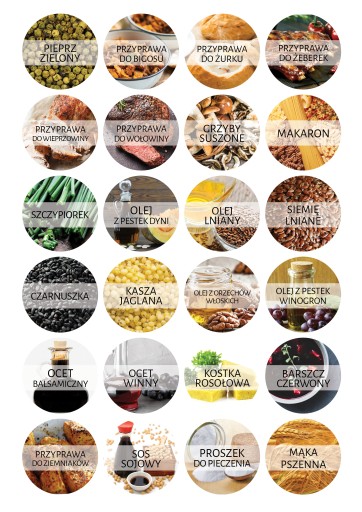 NÁLEPKY Etikety na nádobky SPICES 168 ks v 7