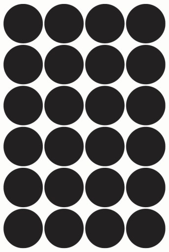 Nálepky CIRCLES Bodky 5cm 24ks Čierna