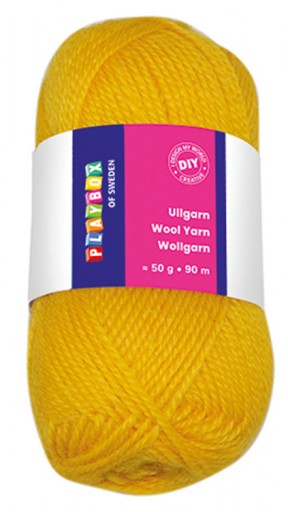 DIY Priadza vlnená priadza 100% 50 g 90 m tenká ŽLTÁ