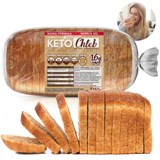 KETO LIGHT BREAD 350G XXL verzia 14 plátkov bez cukru a sacharidov Delicious