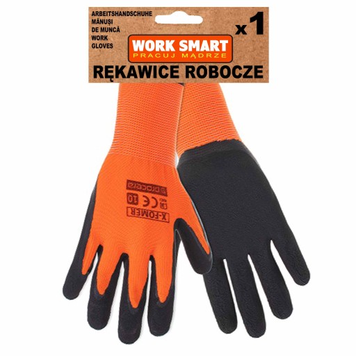 Pevné ručné pracovné rukavice POTAŽENÉ PENOVÝM LATEXOM X-FOMER 9