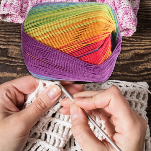 GRADIENTNÁ BAVLNENÁ PRIADZA, PERFEKTNÝ MATERIÁL NA VÝROBU ŠÁTOV, ČIAPKOV