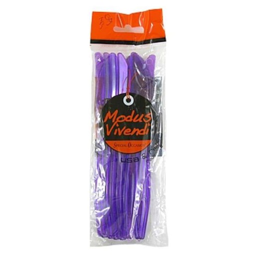 Plastové jednorazové nože, PURPLE transp. x10