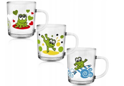 Tola sklenený hrnček 200ml Žaby 3 ks. Glasmark