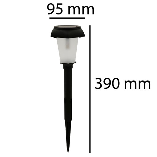 LED solárne svietidlo GOLDLUX, čierne, 39 cm