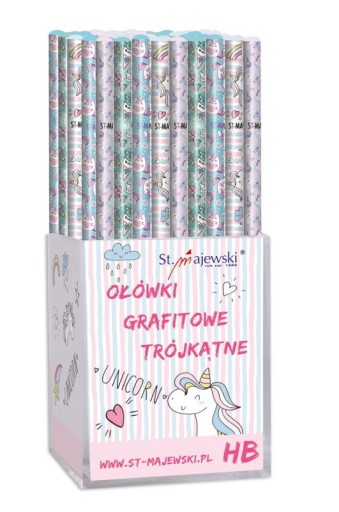 TROJUHOLNÁ GRAFITOVÁ ceruzka HB UNICORN MAJEWSKI
