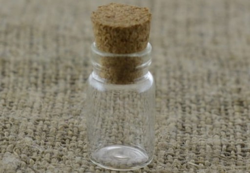 Sklenená liekovka fľaša so zátkou 18*10mm 2 ks
