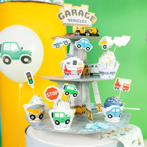 Košíčky na muffiny Construction Vehicles Chlapčenské narodeninové obaly 6 ks