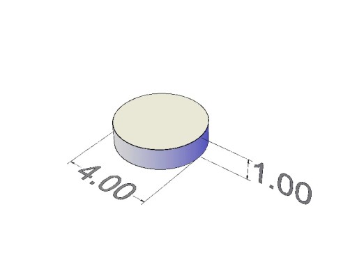 Neodymový magnet valcový MW 4x1 N38 10 ks