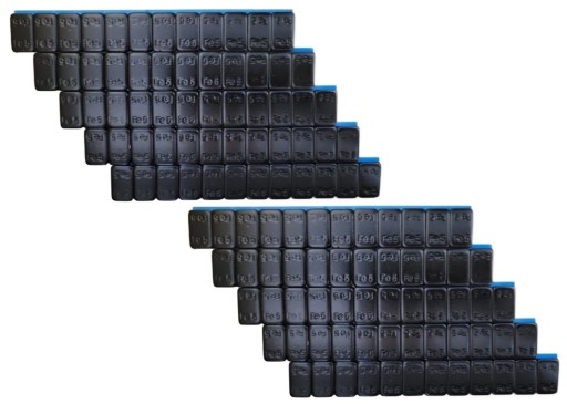 Závažia nalepené na ráfikoch, čierne, 12x5g, 10 pásikov