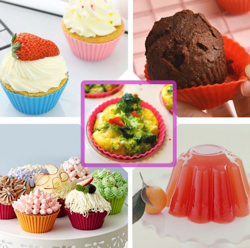 KOLÍČKY NA MUFFIN, SILIKÓNOVÉ, farebné KOŠÍKY NA MUFFIN, 6 ks.