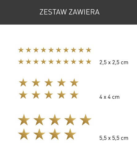 Nálepky na stenu Zlaté hviezdy 39 ks