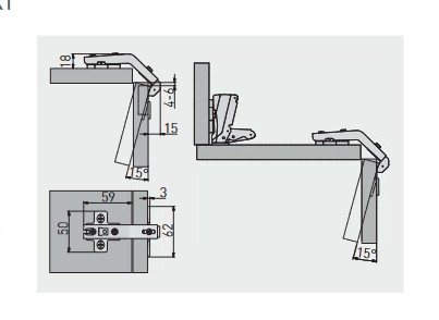 Nábytkový pánt Doplnkový UHEL 135 stupňov