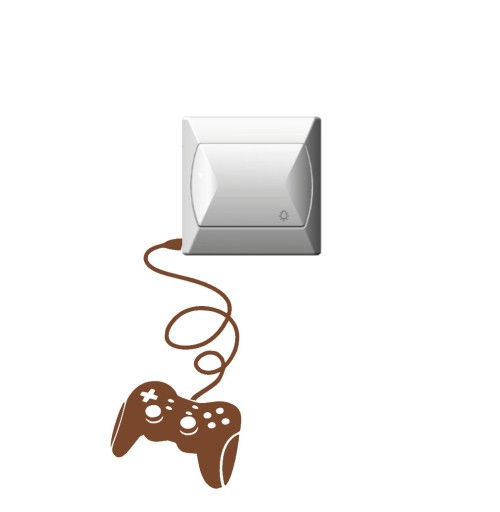Nálepka na stenu pre vypínač na podložke GAMER hernej konzoly