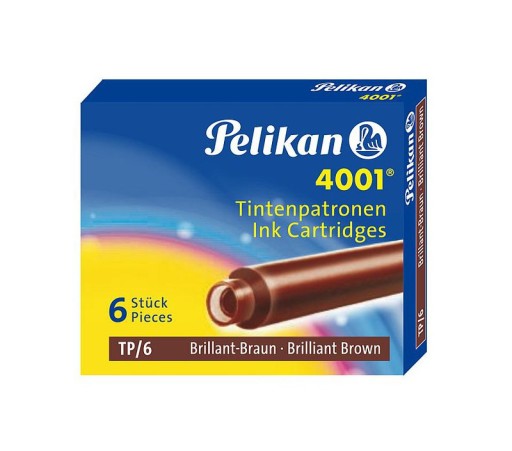 KRÁTKE NÁPLŇKY PLIACÍCH PERO HNEDÝ PELIKÁN