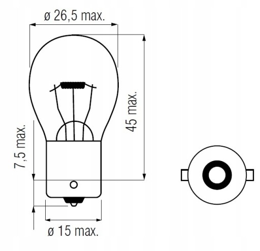 Žiarovka smerovky 12V 21W BA15S P21W Oranžová